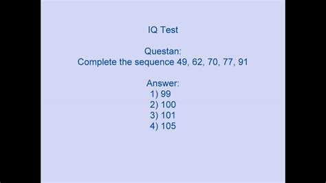 Intelligence Quotient. . Impulse iq test answers